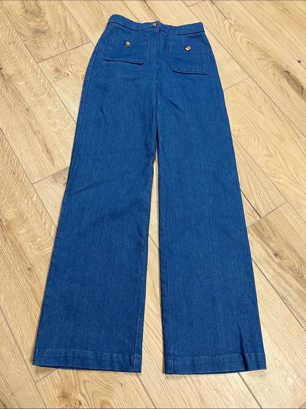 Sezane Dark Blue Straight Leg Jeans Dan Trousers